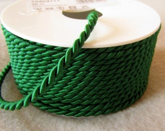 Kordel, Tannengrün, Ø 4 mm, Acetatseide, waschbar. METERWARE