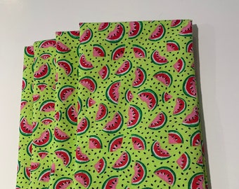 5 or 6 Small Watermelon Cloth Napkins Small Summer Napkins Set of 4 in Choice of 9 inch or 12 inch