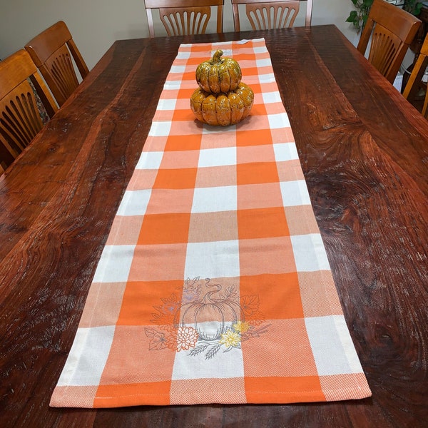Embroidered Pumpkin Table Runner Etsy