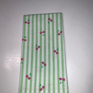 Retro Cherries, Dinner Napkins, Cloth Dinner Napkins, Cloth napkins, fabric napkins, Cherries, Cherry on black