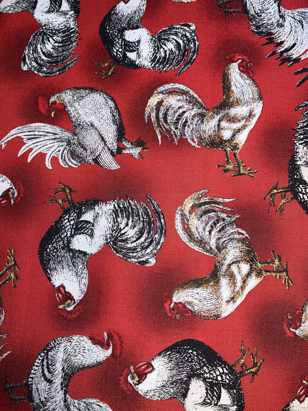 Roosters Red Moretable Napkin Table Dinner Napkins Cloth Etsy