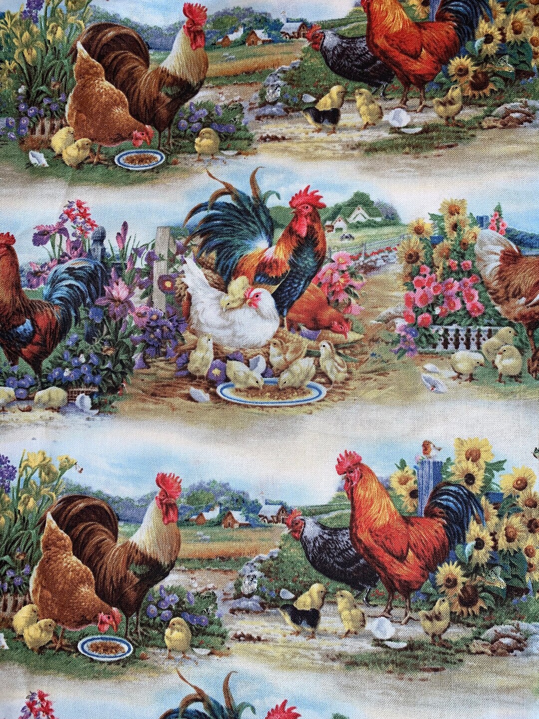 Farm Roosters Cloth Napkins Table Napkins Fabric Napkins Etsy