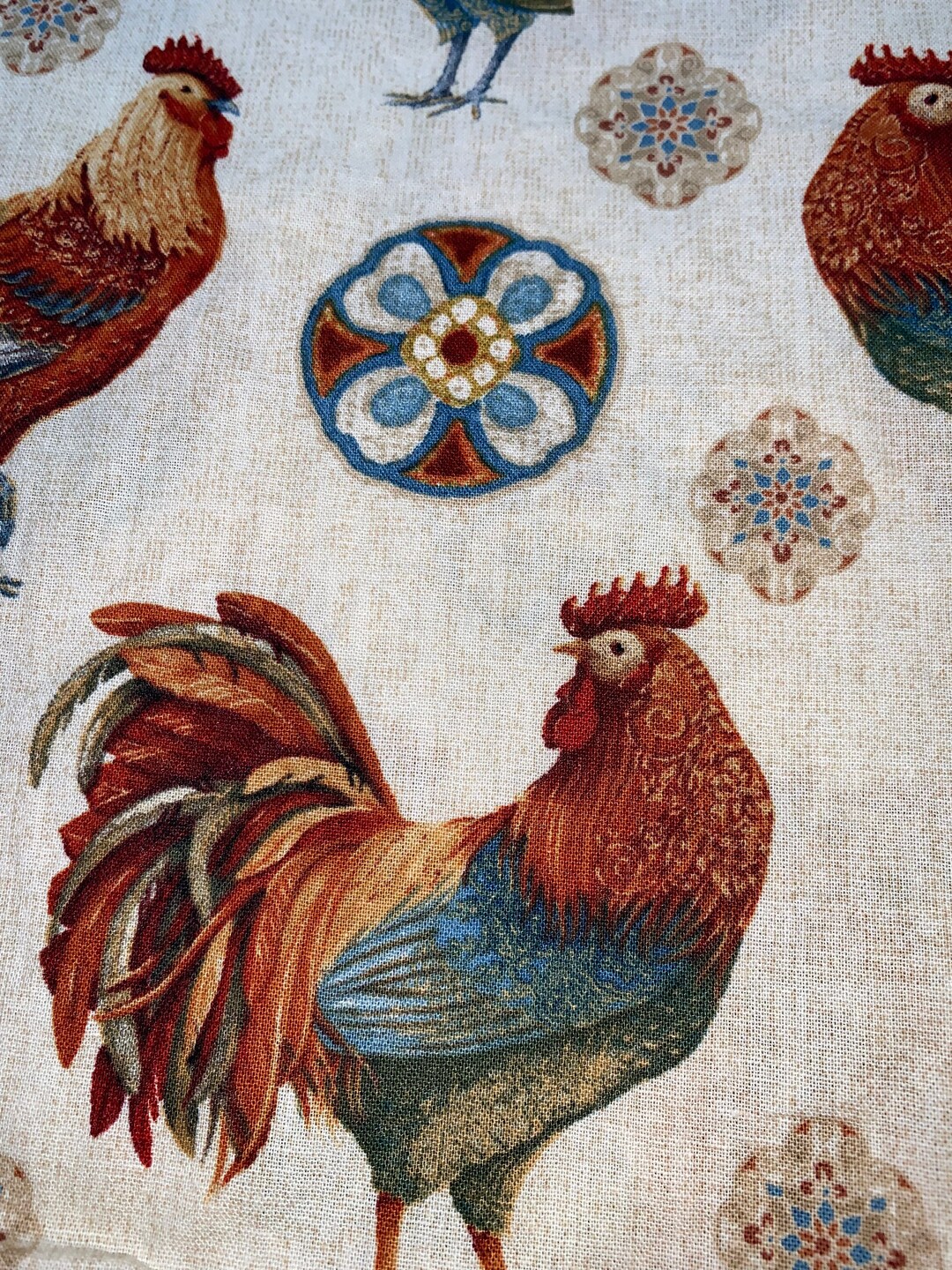 Roosters All Over Cloth Dinner Napkins Cloth Napkins Fabric Etsy