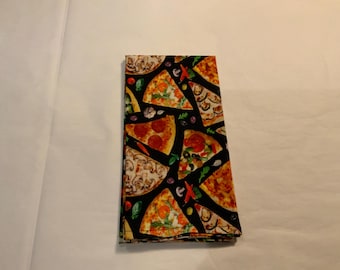 Everything Pizza Reusable, Handmade Cloth Dinner Napkin Sets, 100% Cotton Fabric