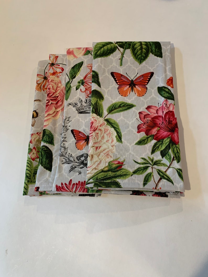 Butterflies Table Napkin Dinner Napkin Cloth Napkin Cloth Etsy