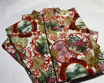 Christmas Dinner Napkins, Christmas Cloth Napkins, Napkins, Christmas Napkins, Dinner Napkins, Cotton Napkins, Table Linens, Table Napkins