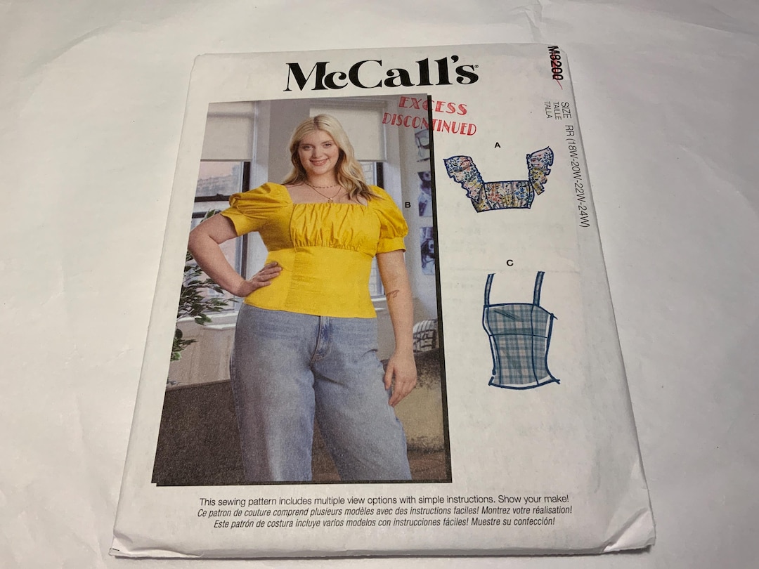 Mccalls Plus Size Sewing Pattern M8200, Misses Ladies Tops, Clothes ...