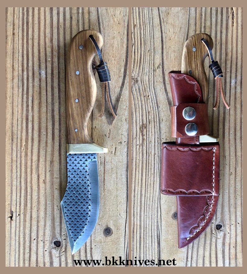 93/4 Rasp Bowie Knife W/brass Finger Guard Etsy