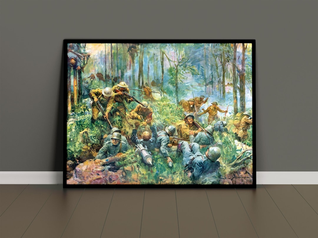 PRINTABLE 1919 World War 1 Belleau Wood Battle, US Marines Fighting ...