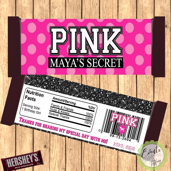 Victoria S Secret PINK Custom Candy Bar Wrapper Victoria S Secret