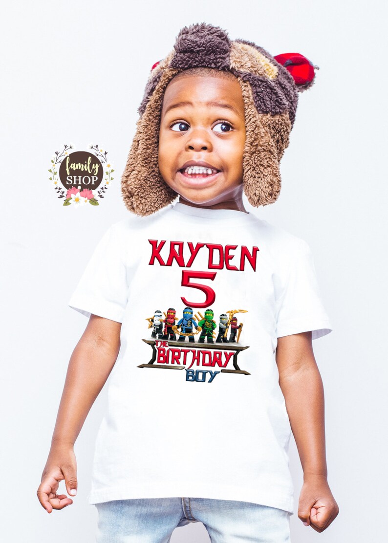 ADD NAME AND AGE TO DESIGN LEGO NINJAGO BIRTHDAY T SHIRT