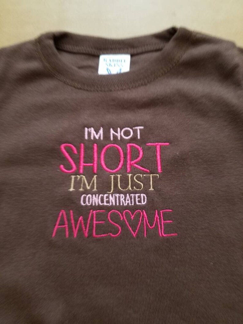 Embroidered Toddler T Shirt Cute Girls Shirt With Ruffles Awesome Shirt For Toddler Girls I M Not Short Im Just Concentrated Awesome - baby pink shirt w pink cute dress overalls roblox speed