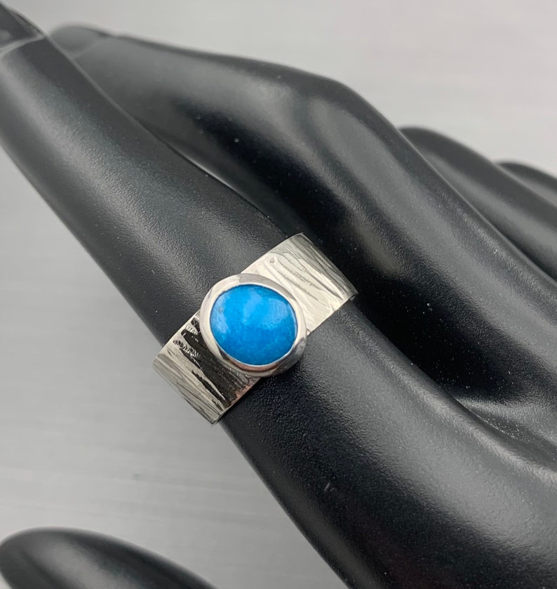 Sterling silver and Kingman turquoise ring