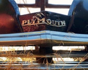 Plymouth Grill Junkyard Foto Afdrukbaar Download Rustieke Americana Fotografie