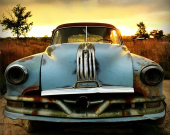 Rusty Blue Pontiac Afdrukbare Download Rustieke Americana Fotografie
