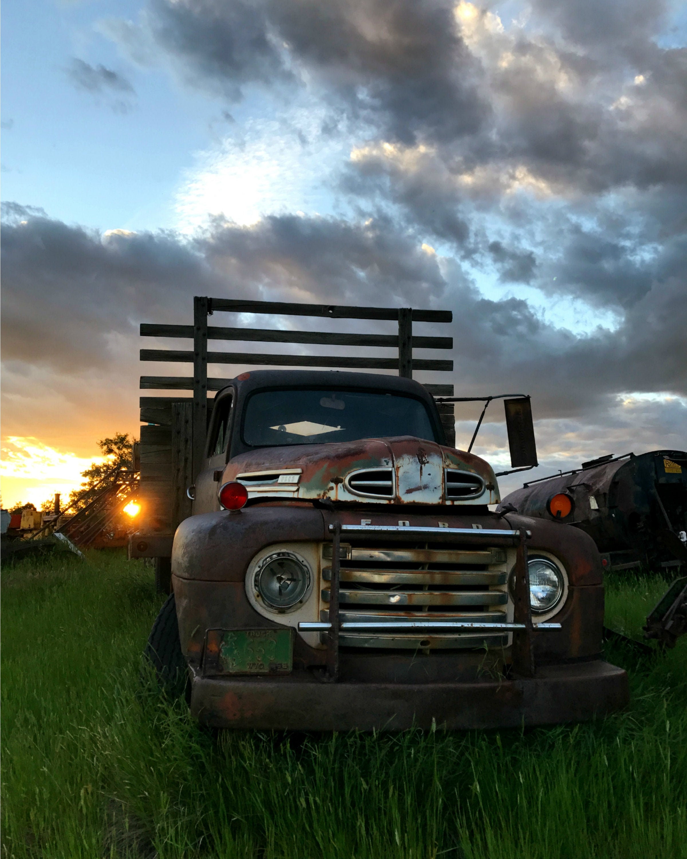Ford Farm Truck Sunset Printable Download Rustic Americana Home Decor