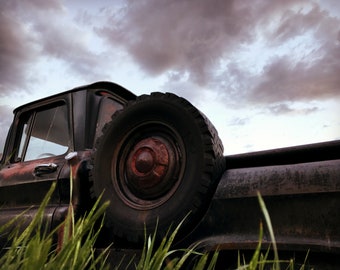 Old Chevy Farm Truck Printable Download Rustic Americana Photography
