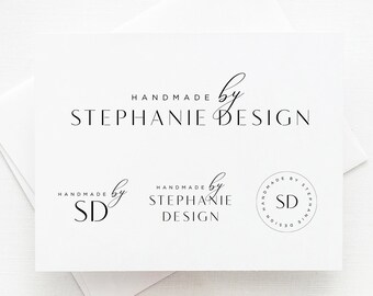 Premade logo package design, branding kit, modern logo, logo for maker, classic, elegant font, typography, watermark, stamp logo, text only