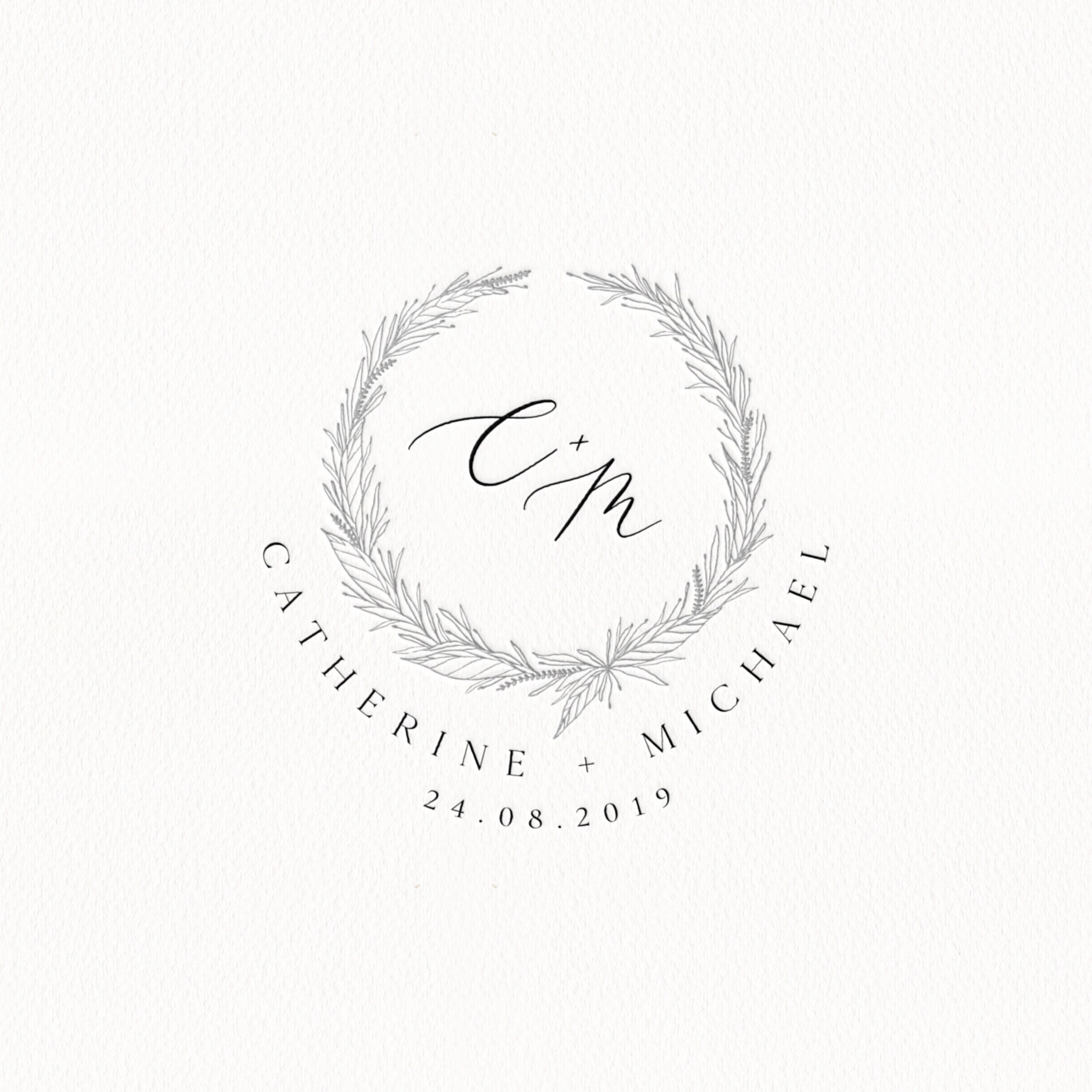 Download Wedding Logo Design Custom Wedding Monogram Wreath Etsy