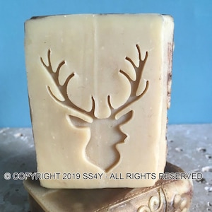 King of Stags Soap Stamp - footprint 1.53" x 2.05" (39mm width x 52mm height)