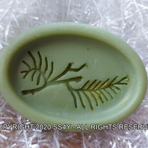 Pine Tree Branch Soap Stamp - footprint (1.96' x 0.86') 50mm x 22mm