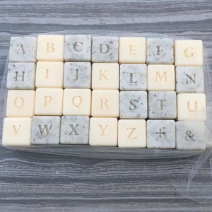 Full English Alphabet letters Soap Stamp 0.47&quot; / 12mm tall letters