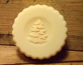 3D Soap Stamp - (Pine) Christmas Tree - 1.57&quot; (40mm) diameter - with fixed universal handle