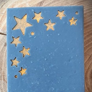 Christmas Stars Corner Soap Stamp - Footprint  2" x 2" (51mm width x 51mm)