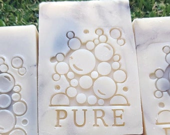 Pure Text Bubbles Soap Stamp - Footprint 1.73" x 2.24" (44mm x 57mm)