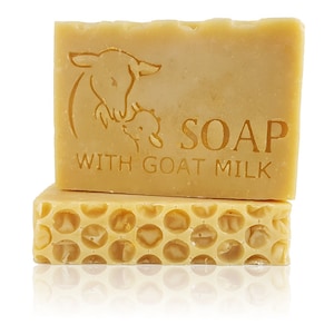 SOAP with Goat Milk stamp - footprint 3.14" x 1.81" (80mm width x 46mm height)