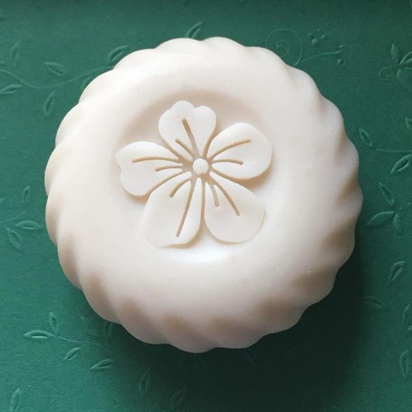 3D Beautiful Flower Soap Stamp - 1.57" (40mm) diameter