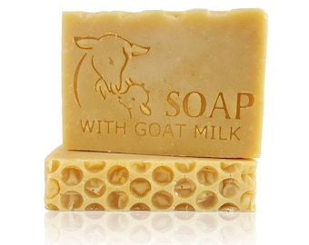 SOAP with Goat Milk stamp - footprint 3.14" x 1.81" (80mm width x 46mm height)