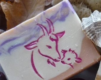 Goat soap stamp - footprint 1.69&quot; x 2.2&quot; (43mm width x 56mm height)