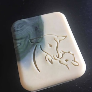 Goat soap stamp - footprint 1.54" x 1.54" (39mm width x 39mm height)
