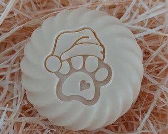Dog paw animal Christmas soap stamp - footprint: 1.30" x 1.49" (33 x 38mm)