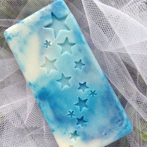 Large Stars Soap Stamp - footprint 1.14&quot; x 3.54&quot; (26mm x 86mm) - with universal handle