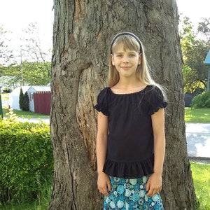 Girls Peasant Blouse, Sizes 2/3, 4/5, 6/6X, 7/8, and 9/10 Available in Multiple Colors and in Adult/Custom Sizes!