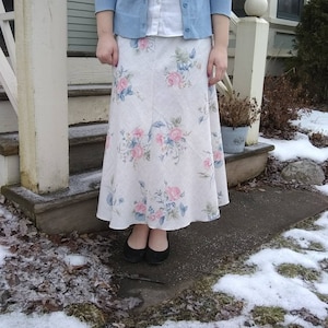 Floral Linen Skirt Women&#39;s Size 14