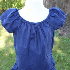 Size 4 Navy Peasant Blouse (Girls)