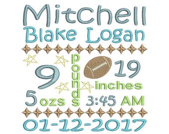 birth announcement template embroidery