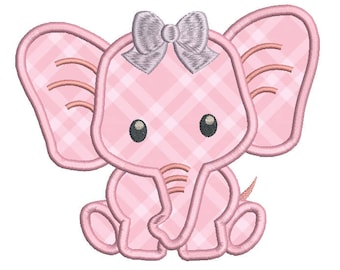 Bebé elefante applique bordado diseño, lindo elefante máquina de bordado, 4x4, 5x7, 6x10, bebé bordado, instantáneo descargar no: A545-2