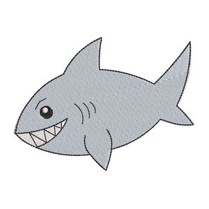 Mini Shark Machine Embroidery Design, Fill Stitch, Sea Life Embroidery, Cute Shark, Mini Shark Design, 3 Sizes, Instant Download, No: F501-1