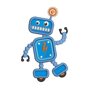 Robot Machine Embroidery Applique Design, Cute Robot Applique, Boy's Embroidery, Robot design, Instant Download, 3 Sizes, No: FA512-1