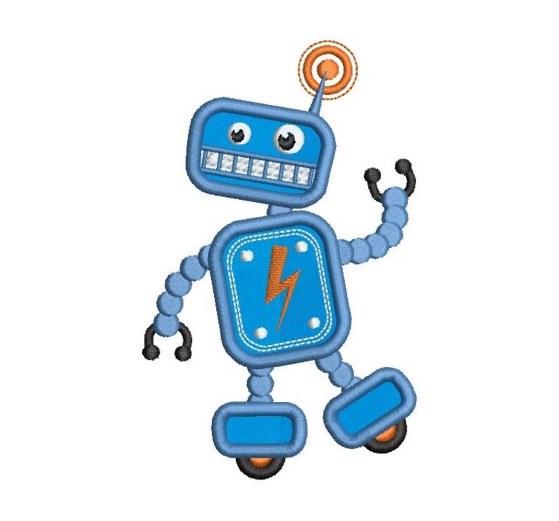 Robot Machine Embroidery Applique Designs Cute Robot Etsy Canada