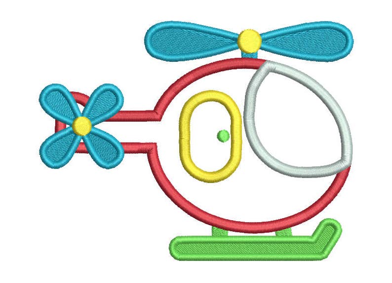Helicopter Applique Embroidery Design, Helicopter Machine Embroidery ...