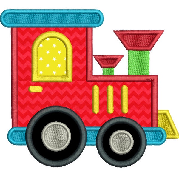 Toy Train Applique Embroidery Design, Locomotive Machine Embroidery, Boys Train Embroidery, 4x4, 5x7, 6x10, Instant Download, No: SA559-8