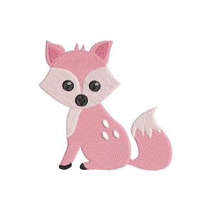 Mini Fox Embroidery Design, Fill Stitch, Baby Fox, Machine Embroidery, Woodland Animal, Fox, Arctic Fox, 3 Sizes, Instant Download, F544-1