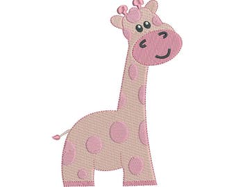 Giraffe Machine Embroidery Design, Baby Giraffe Embroidery, Fill Stitch Giraffe, Cute Giraffe, Baby Embroidery, Instant Download, No: F501-1