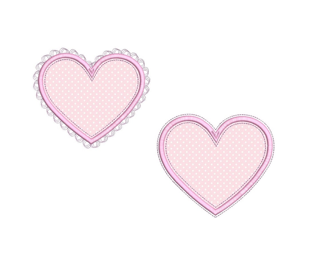 Heart Applique Embroidery Design, Heart Embroidery, Frame
