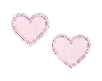 Heart Applique Embroidery Design, Heart Embroidery, Frame Design, Hearts, Frame Applique, Machine Emroidery, 3 Sizes, Instant Download, F717